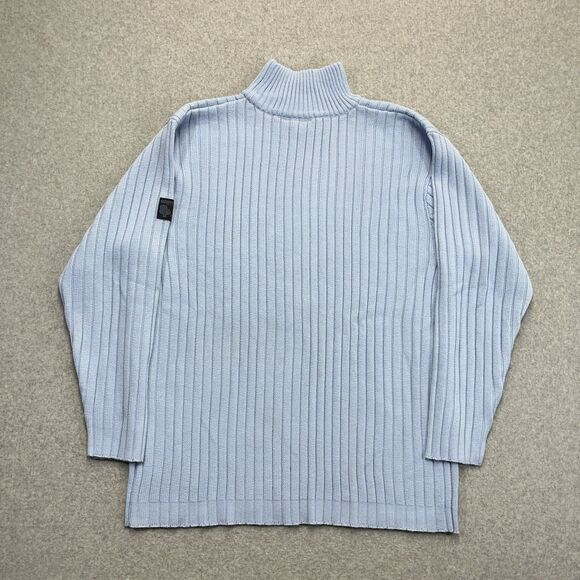 SOUTHPOLE Sweater Mens Large L Blue Pullover Ribbed Turtleneck Vintage Y2K - Picture 5 of 9